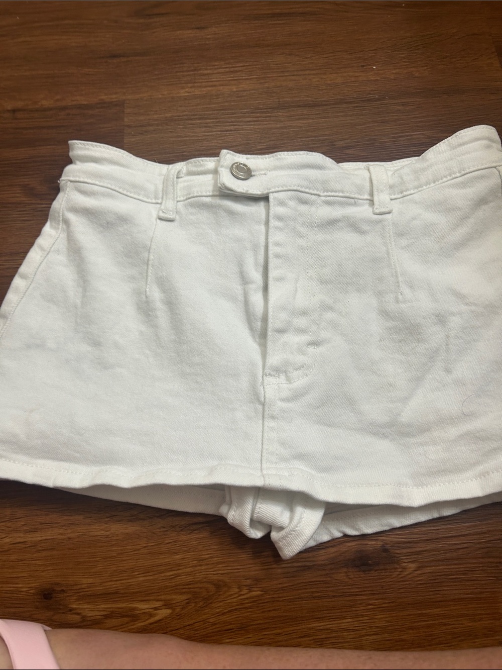 High-Rise White Women's Tailored Cotton Shorts